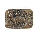 Notting Hill [NHK-136-AB] Solid Pewter Cabinet Knob - Bucks on the Run - Antique Brass Finish - 1 1/2" W