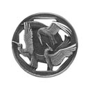 Notting Hill [NHK-137-AP] Solid Pewter Cabinet Knob - Crane Dance - Antique Pewter Finish - 1 3/8&quot; Dia.