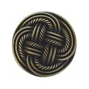 Notting Hill [NHK-139-AB] Solid Pewter Cabinet Knob - Classic Weave - Antique Brass Finish - 1 3/16" Dia.