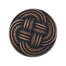 Notting Hill [NHK-139-AC] Solid Pewter Cabinet Knob - Classic Weave - Antique Copper Finish - 1 3/16" Dia.