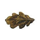Notting Hill [NHK-144-AB] Solid Pewter Cabinet Knob - Oak Leaf - Antique Brass Finish - 2 1/4" W