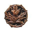 Notting Hill [NHK-146-AC] Solid Pewter Cabinet Knob - Maple Leaf - Antique Copper Finish - 1 1/4&quot; Dia.
