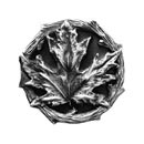 Notting Hill [NHK-146-AP] Solid Pewter Cabinet Knob - Maple Leaf - Antique Pewter Finish - 1 1/4" Dia.