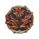 Notting Hill [NHK-146-BHT] Solid Pewter Cabinet Knob - Maple Leaf - Hand-Tinted Antique Brass Finish - 1 1/4&quot; Dia.