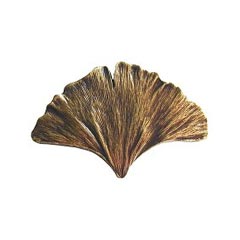 Notting Hill [NHK-147-AB] Solid Pewter Cabinet Knob - Gingko Leaf - Antique Brass Finish - 2 1/8&quot; W