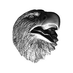 Notting Hill [NHK-151-AP] Solid Pewter Cabinet Knob - Proud Eagle - Antique Pewter Finish - 1 1/2&quot; W