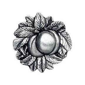 Notting Hill [NHK-154-BP] Solid Pewter Cabinet Knob - Georgia Peach - Brilliant Pewter Finish - 1 5/8" Dia.