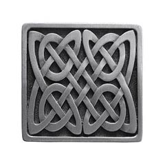 Notting Hill [NHK-157-AP] Solid Pewter Cabinet Knob - Celtic Isles - Antique Pewter Finish - 1 3/8&quot; Sq.