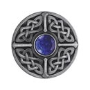 Notting Hill [NHK-158-AP-BS] Solid Pewter Cabinet Knob - Celtic Jewel - Blue Sodalite Natural Stone - Antique Pewter Finish - 1 3/8&quot; Dia.