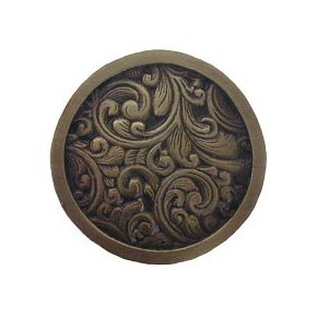 Notting Hill [NHK-159-AB] Solid Pewter Cabinet Knob - Saddleworth - Antique Brass Finish - 1 3/8" Dia.