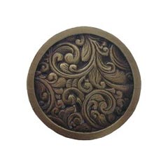 Notting Hill [NHK-159-AB] Solid Pewter Cabinet Knob - Saddleworth - Antique Brass Finish - 1 3/8" Dia.