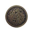 Notting Hill [NHK-159-AB] Solid Pewter Cabinet Knob - Saddleworth - Antique Brass Finish - 1 3/8&quot; Dia.