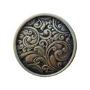 Notting Hill [NHK-159-BZ] Solid Bronze Cabinet Knob - Saddleworth - Antique Bronze Finish - 1 3/8" Dia.
