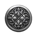 Notting Hill [NHK-160-AP] Solid Pewter Cabinet Knob - Fleur-de-Lis - Antique Pewter Finish - 1 3/8&quot; Dia.