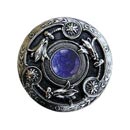 Notting Hill [NHK-161-BN-BS] Solid Pewter Cabinet Knob - Jeweled Lily - Blue Sodalite Natural Stone - Brite Nickel Finish - 1 3/8" Dia.