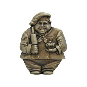 Notting Hill [NHK-164-AB] Solid Pewter Cabinet Knob - Baker - Antique Brass Finish - 1 1/2" W
