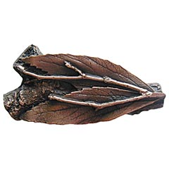 Notting Hill [NHK-172-AC] Solid Pewter Cabinet Knob - Leafy Twig - Antique Copper Finish - 2 1/8&quot; W