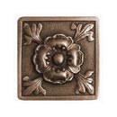 Notting Hill [NHK-175-AB] Solid Pewter Cabinet Knob - Poppy - Antique Brass Finish - 1 3/8" Sq.