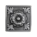 Notting Hill [NHK-175-AP] Solid Pewter Cabinet Knob - Poppy - Antique Pewter Finish - 1 3/8" Sq.