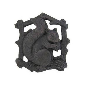 Notting Hill [NHK-177-DB-L] Solid Pewter Cabinet Knob - Grey Squirrel - Left Mount - Dark Brass Finish - 1 1/2" W