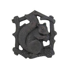 Notting Hill [NHK-177-DB-L] Solid Pewter Cabinet Knob - Grey Squirrel - Left Mount - Dark Brass Finish - 1 1/2" W