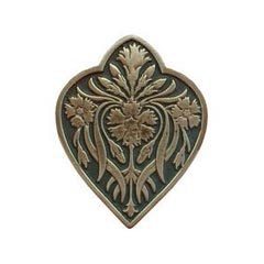 Notting Hill [NHK-178-AB-C] Solid Pewter Cabinet Knob - Dianthus - Sage w/ Antique Brass Finish - 1 1/2&quot; W