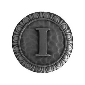 Notting Hill [NHK-188-AP] Solid Pewter Cabinet Knob - Initial I - Antique Pewter Finish - 1 3/8" Dia.