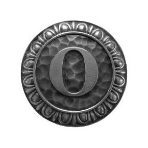 Notting Hill [NHK-194-AP] Solid Pewter Cabinet Knob - Initial O - Antique Pewter Finish - 1 3/8" Dia.