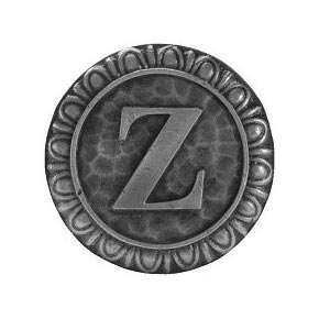 Notting Hill [NHK-205-AP] Solid Pewter Cabinet Knob - Initial Z - Antique Pewter Finish - 1 3/8" Dia.