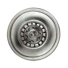Notting Hill [NHK-206-AP] White Metal Cabinet Knob - Portobello Road - Antique Pewter Finish - 1 1/4" Dia.
