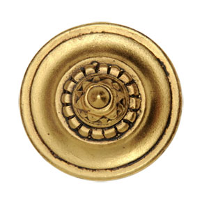 Notting Hill [NHK-206-SG] White Metal Cabinet Knob - Portobello Road - 24K Satin Gold Finish - 1 1/4" Dia.