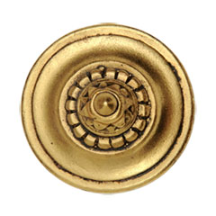 Notting Hill [NHK-206-SG] White Metal Cabinet Knob - Portobello Road - 24K Satin Gold Finish - 1 1/4&quot; Dia.