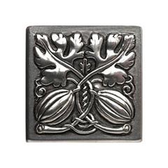 Notting Hill [NHK-251-BP] Solid Pewter Cabinet Knob - Autumn Squash - Brilliant Pewter Finish - 1 1/2&quot; Sq.