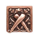 Notting Hill [NHK-252-AC] Solid Pewter Cabinet Knob - Leafy Carrot - Antique Copper Finish - 1 1/2&quot; Sq.