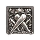 Notting Hill [NHK-252-BP] Solid Pewter Cabinet Knob - Leafy Carrot - Brilliant Pewter Finish - 1 1/2&quot; Sq.