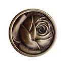 Notting Hill [NHK-280-AB] Solid Pewter Cabinet Knob - McKenna's Rose - Antique Brass Finish - 1 5/16" Dia.
