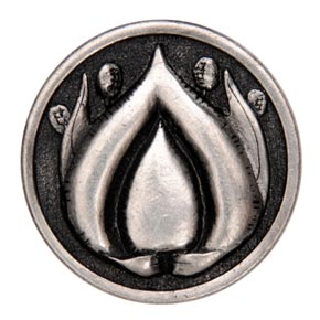 Notting Hill [NHK-281-BP] Solid Pewter Cabinet Knob - Hope Blossom - Brilliant Pewter Finish - 1 3/8" Dia.
