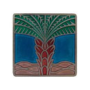 Notting Hill [NHK-321-BP-A] Solid Pewter Cabinet Knob - Royal Palm - Turquoise - Brilliant Pewter Finish - 1 1/2" Sq.