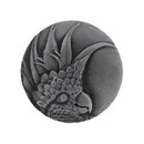 Notting Hill [NHK-324-AP-L] Solid Pewter Cabinet Knob - Cockatoo - Small - Left Mount - Antique Pewter Finish - 1 3/8" Dia.