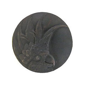 Notting Hill [NHK-324-DB-L] Solid Pewter Cabinet Knob - Cockatoo - Small - Left Mount - Dark Brass Finish - 1 3/8" Dia.