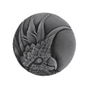 Notting Hill [NHK-327-AP-L] Solid Pewter Cabinet Knob - Cockatoo - Large - Left Mount - Antique Pewter Finish - 2" Dia.