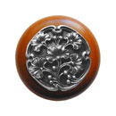 Notting Hill [NHW-702C-AP] Wood Cabinet Knob - Gingko Berry - Cherry - Antique Pewter Finish - 1 1/2" Dia.