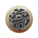 Notting Hill [NHW-702N-AP] Wood Cabinet Knob - Gingko Berry - Natural - Antique Pewter Finish - 1 1/2" Dia.