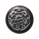 Notting Hill [NHW-702W-AP] Wood Cabinet Knob - Gingko Berry - Dark Walnut - Antique Pewter Finish - 1 1/2" Dia.