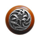 Notting Hill [NHW-703C-AP] Wood Cabinet Knob - Tiger Lily - Cherry - Antique Pewter Finish - 1 1/2" Dia.