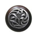 Notting Hill [NHW-703W-AP] Wood Cabinet Knob - Tiger Lily - Dark Walnut - Antique Pewter Finish - 1 1/2&quot; Dia.