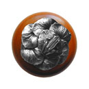 Notting Hill [NHW-709C-AP] Wood Cabinet Knob - Leap Frog - Cherry - Antique Pewter Finish - 1 1/2" Dia.