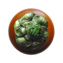 Notting Hill [NHW-709C-PHT] Wood Cabinet Knob - Leap Frog - Cherry - Hand-Tinted Antique Pewter Finish - 1 1/2" Dia.