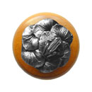 Notting Hill [NHW-709M-AP] Wood Cabinet Knob - Leap Frog - Maple - Antique Pewter Finish - 1 1/2" Dia.