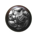 Notting Hill [NHW-709W-AP] Wood Cabinet Knob - Leap Frog - Dark Walnut - Antique Pewter Finish - 1 1/2" Dia.